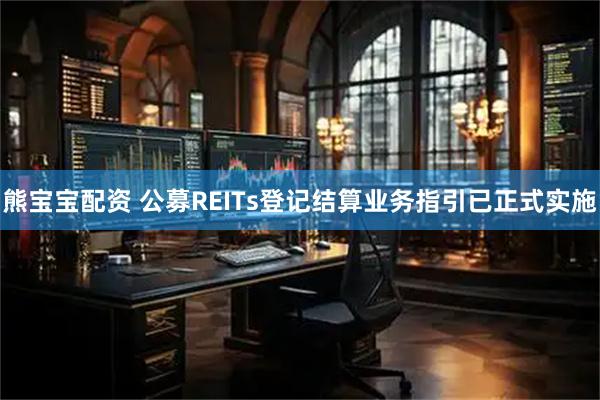 熊宝宝配资 公募REITs登记结算业务指引已正式实施
