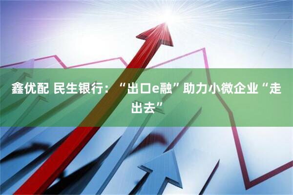 鑫优配 民生银行：“出口e融”助力小微企业“走出去”